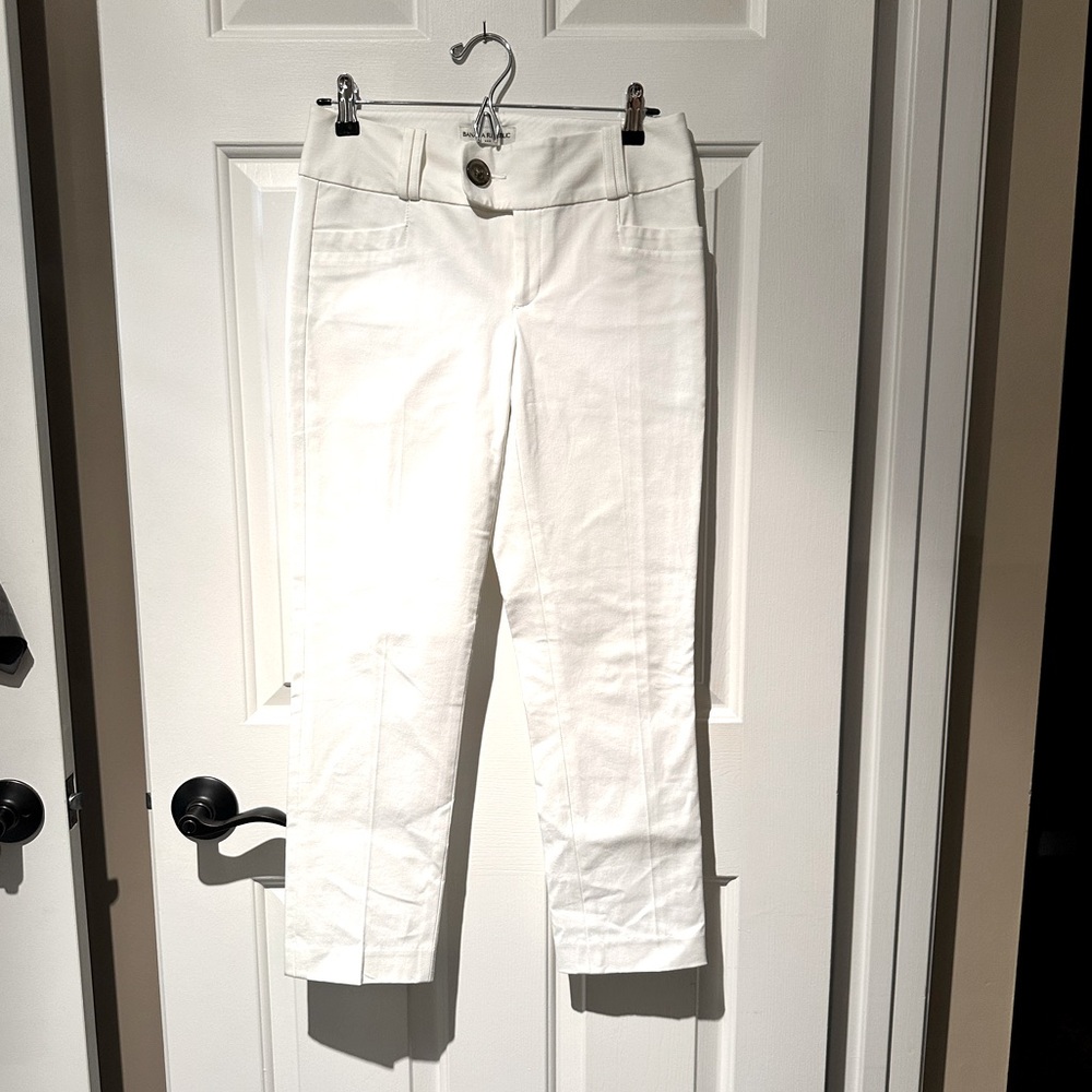 Banana Republic White Cropped Ankle Pants